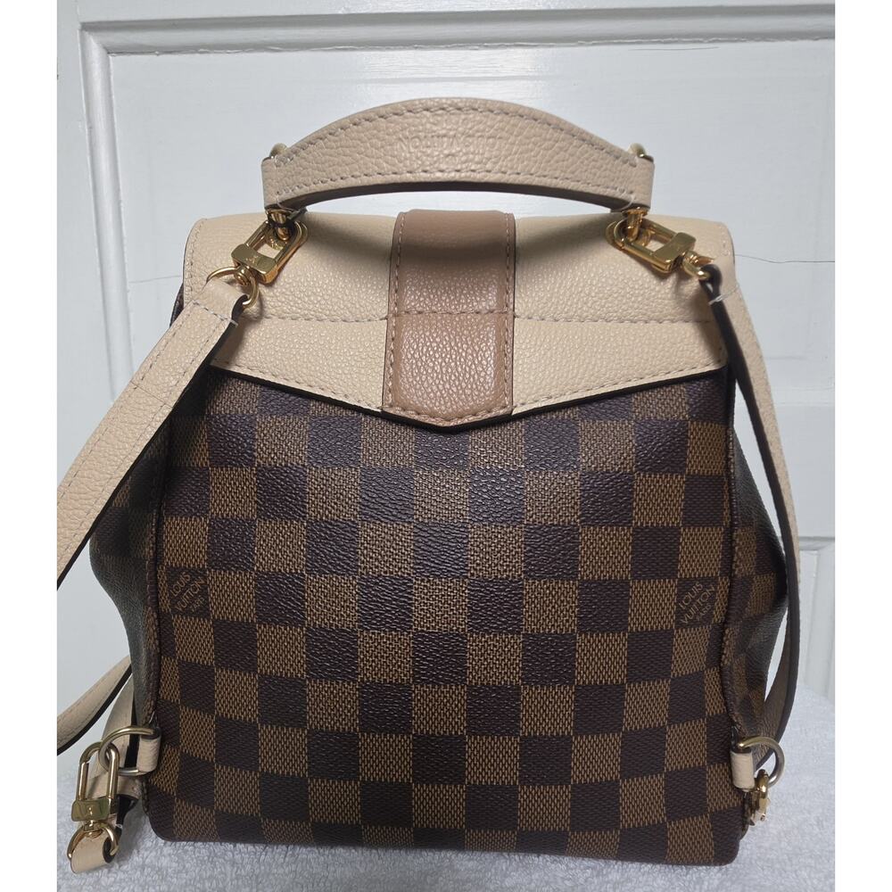 Louis Vuitton Damier Ebene Small Backpack Vachetta Trim/Strap Gold HW w/COA - Picture 2 of 9